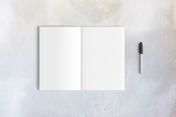 Modern workspace with  copy space on color background