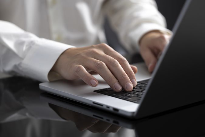 Businessman Working at Laptop