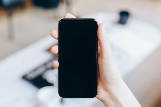 Person holding a smartphone